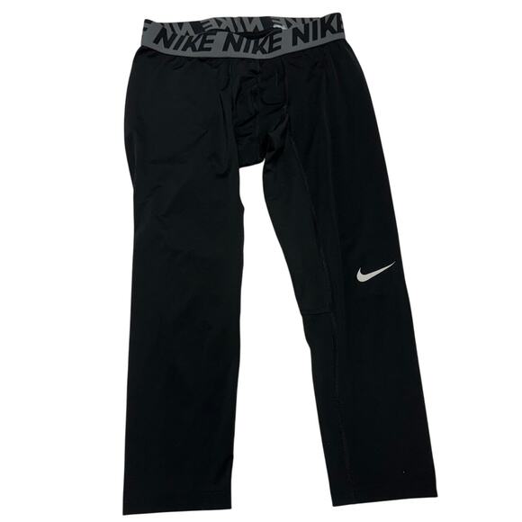 Nike Leggings Mens Small Black Compression Athletic Dri Fit - Picture 1 of 6